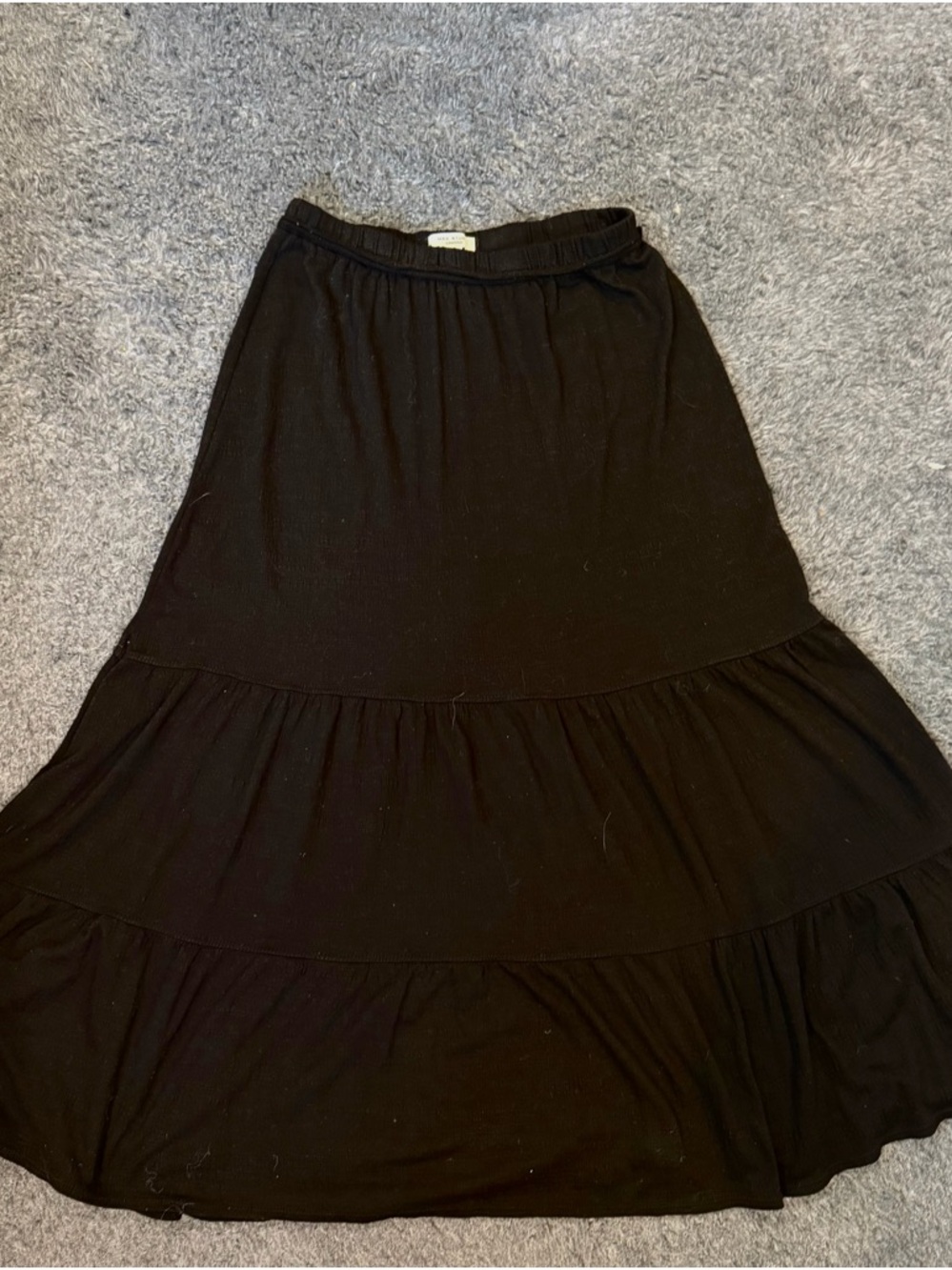 Max Studio Black Tiered Maxi Skirt Size Extra Small